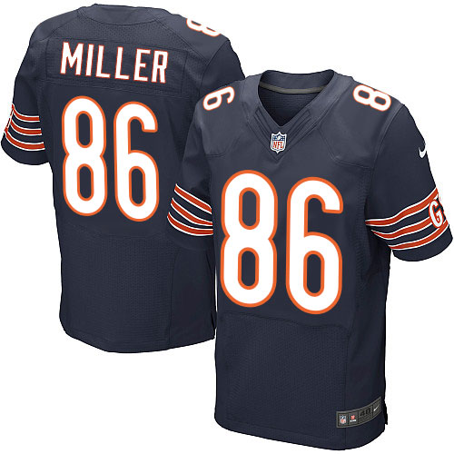 Men's Elite Zach Miller Nike Jersey Navy Blue Home - #86 NFL Chicago Bears